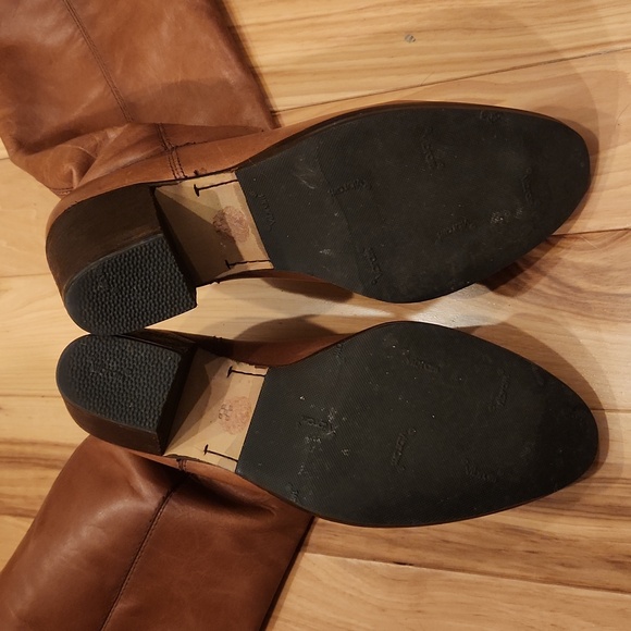 Vince Camuto knee high leather riding boots in camel - Picture 3 of 15